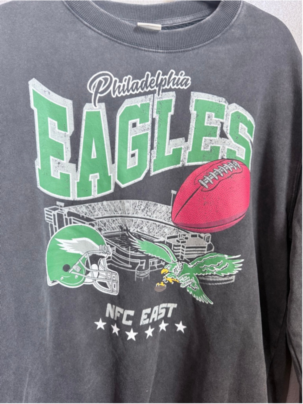 Philadelphia Eagles Vintage Throw back Style Sweatshirt Men’s L NWT - Picture 2 of 4